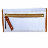 Dooney & Bourke Baby Blue Tri-fold Pebbled Leather Wallet