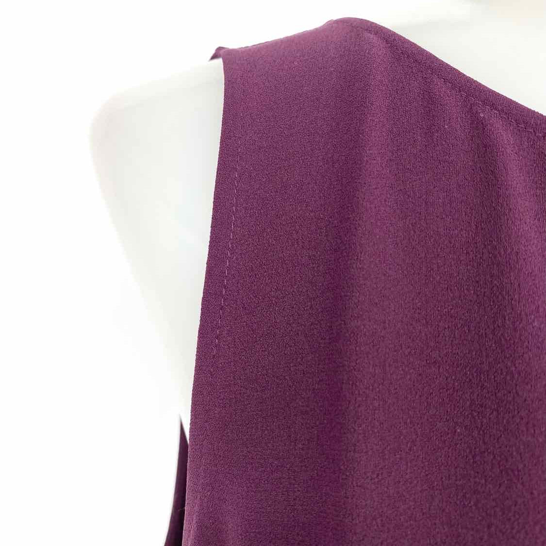 Eileen Fisher Georgette Crepe Women's Plum Size S Scoop Neck Silk Sleeveless