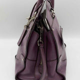 Coach Mercer 30 Purple Top Handle Turnlock Pebbled Leather Satchel