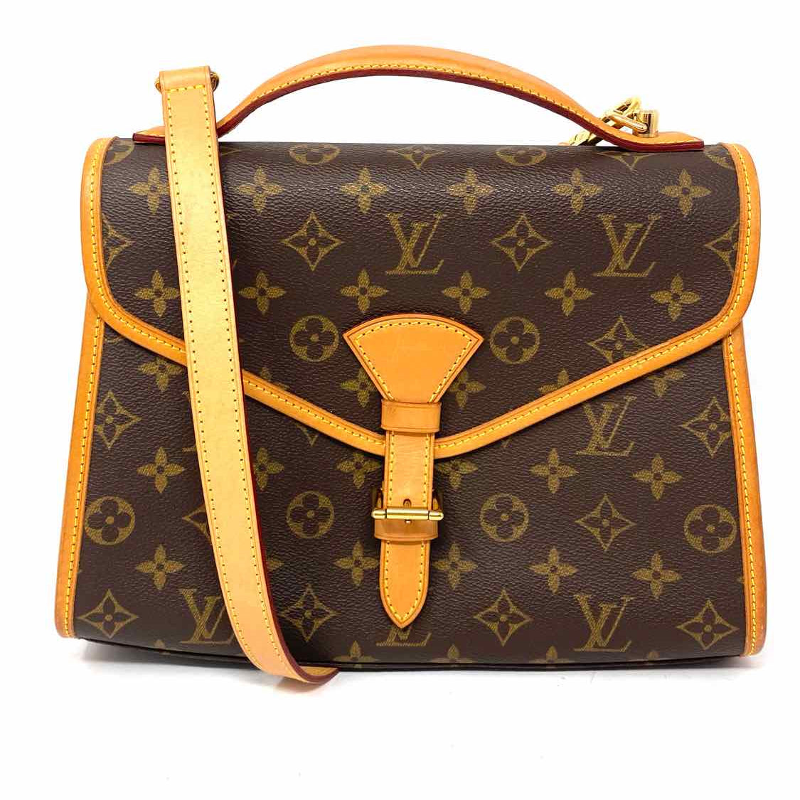 LOUIS VUITTON 1999 Bel Air Top Handle 2Way Brown Monogram Made in France Satchel