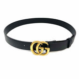 Gucci Black Bronze Tone Marmont Leather Belt