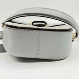 Coach Kleo 17 Gray Saddle Bag Buckle Leather Crossbody