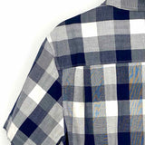 The North Face Men's Blue/White Size M Plaid Short Sleeve Shirt