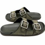 Gucci Rhein Men's Green Shoe Size 9.5 Slide Canvas GG Sandals