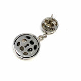 Estate 925 Sterling Silver Dangle Round Earrings