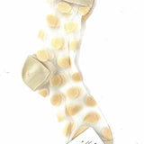7DAYSSOCKS Women's Beige Cotton/Spandex Sheer Polka Dot Socks