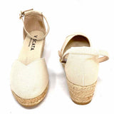 Viscata Women's Beige Size 39/8 Espadrille Canvas Wedges