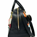 LOEWE Amazona 75 Multi-Color Top Handle Woven Leather Satchel