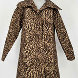 Jane Post Women's Brown Size S Leopard Print Coat