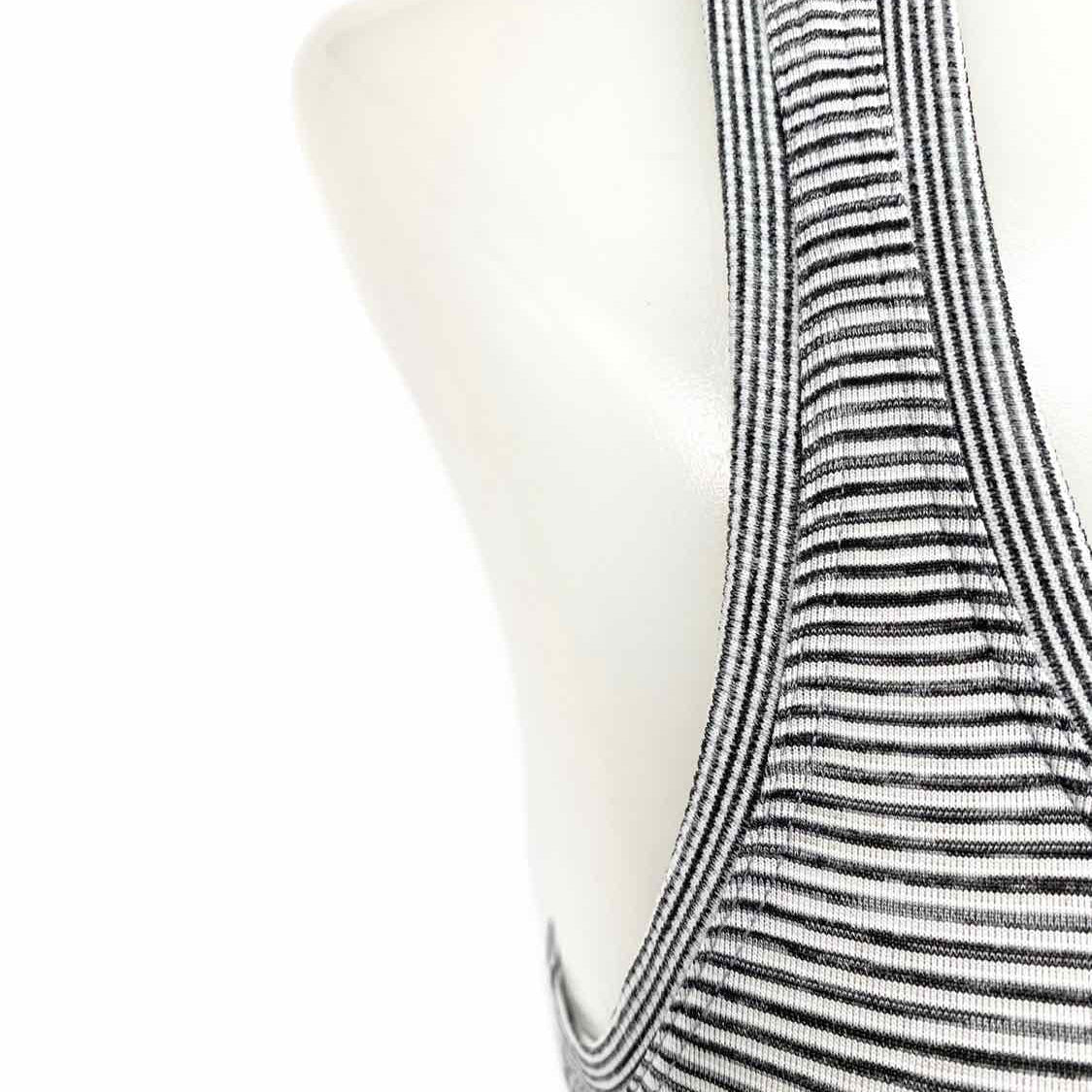 Lululemon Women's Black White Size 4 Racerback Stripe Sleeveless