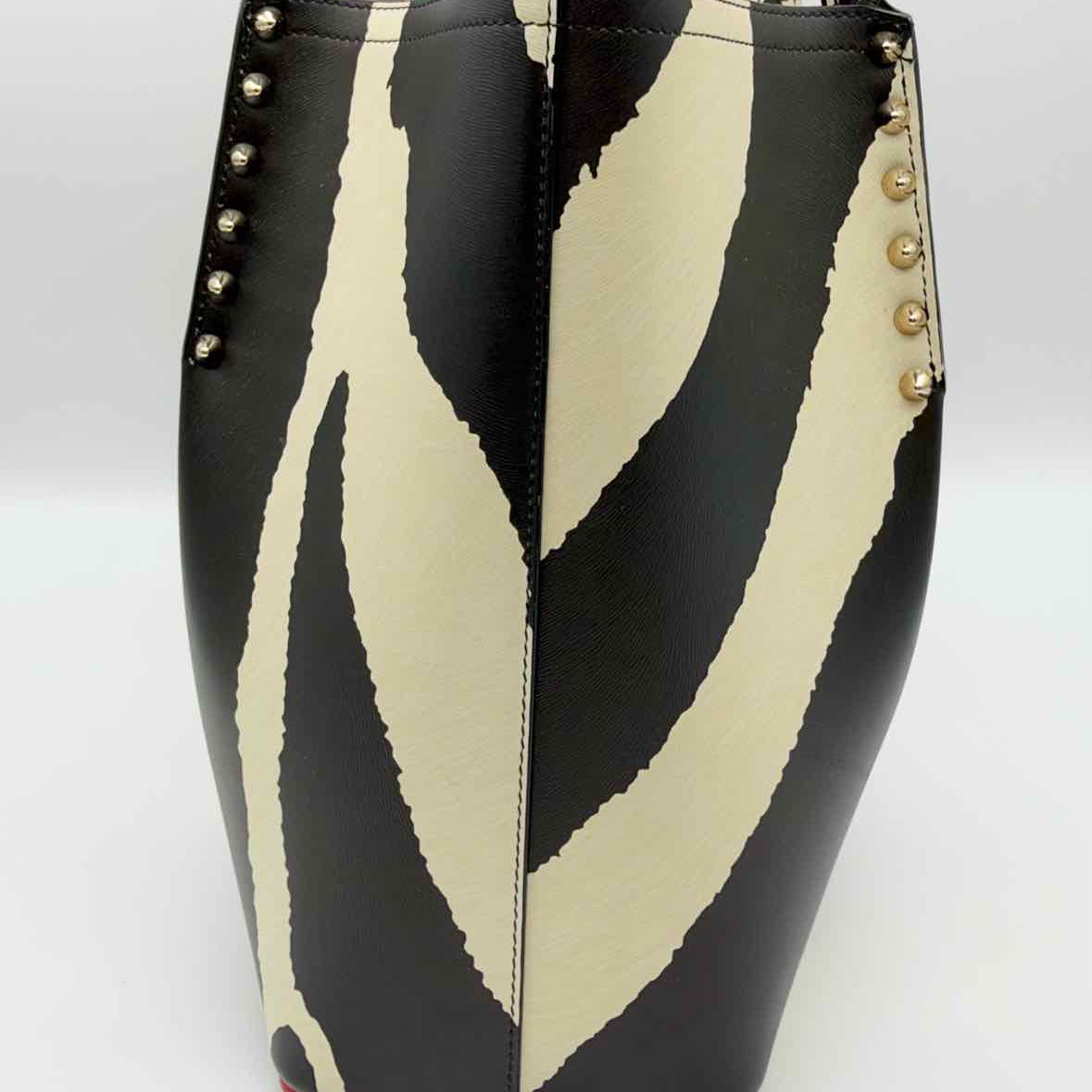 Christian Louboutin Cabarock Small Brown White Zebra Leather Tote