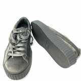 Puma Women's Gray Size 8 Creeper Velvet Sneakers