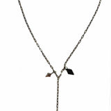 Statement .925 Sterling Silver Wood Charm 25" Chain Necklace