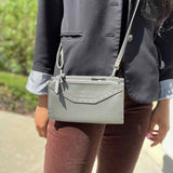 Nicole by N. Miller Gray Zip Wallet vegan leather Crossbody