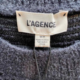 L'AGENCE Chenille Women's Black Size M Crew Ribbed Sweater