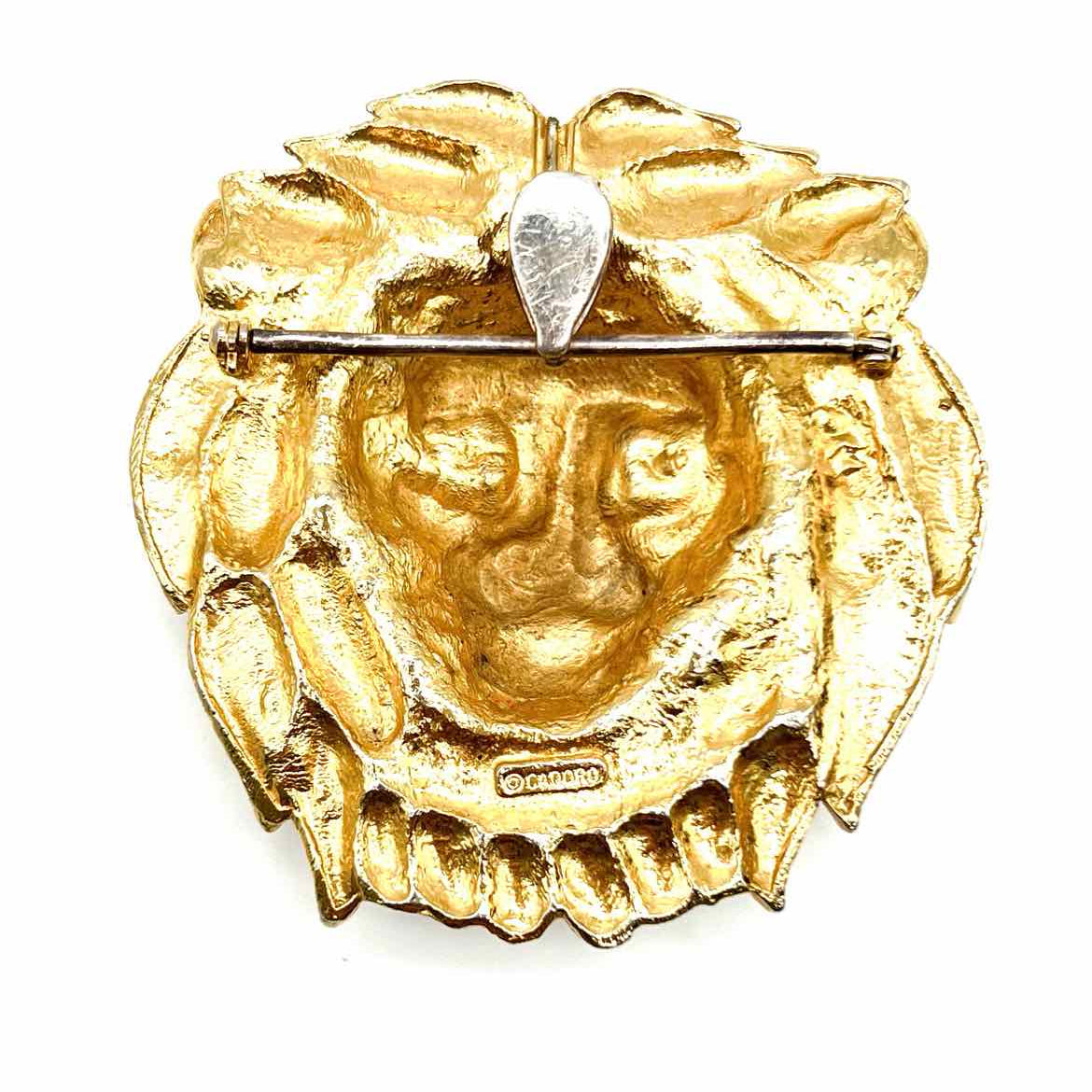 Cadoro Two-tone Lion Convertible Pendant Brooch