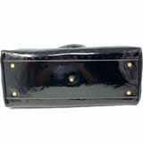 ARCADIA Black Turnlock Signature Patent Leather Tote
