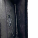 Donini Black Flap Croc Embossed Patent Leather Shoulder Bag