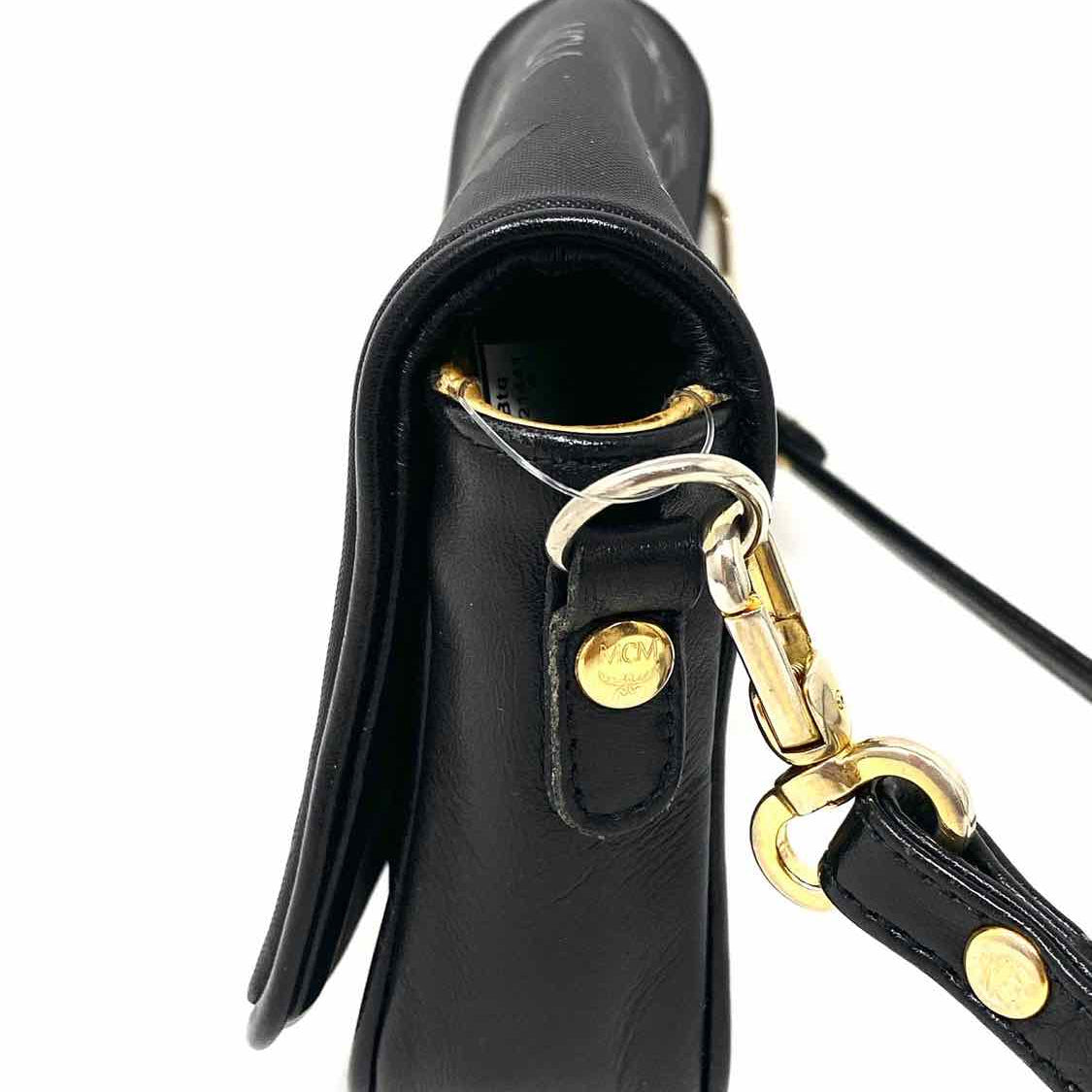 MCM Coated Canvas Black Mini visetos print Crossbody