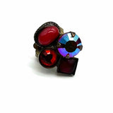 SORRELLI Red Stud Cluster Crystal Earrings