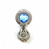 Judith Ripka 925 Sterling Silver Blue Dangle Cable Cubic Zirconia Earrings