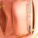 LOUIS VUITTON 2017 Tahitienne Neverfull MM Pink Damier Azur Full Set Tote