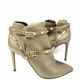 VALENTINO GARAVANI Women's Silver Size 39/9 Stiletto Leather Metallic Bootie