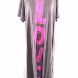 Magnolia Pearl "LOVE" Women's Grey Size One Size T-shirt Distressed Dress