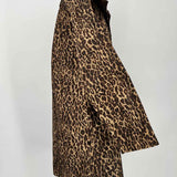 Jane Post Women's Brown Size S Leopard Print Coat