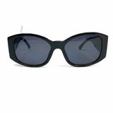 Chanel Black Oblong CC Embroidered 5450 Sunglasses