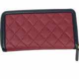 Chanel 2020 Filigree CC Long Leather Burgundy Black Continental Quilted Wallet