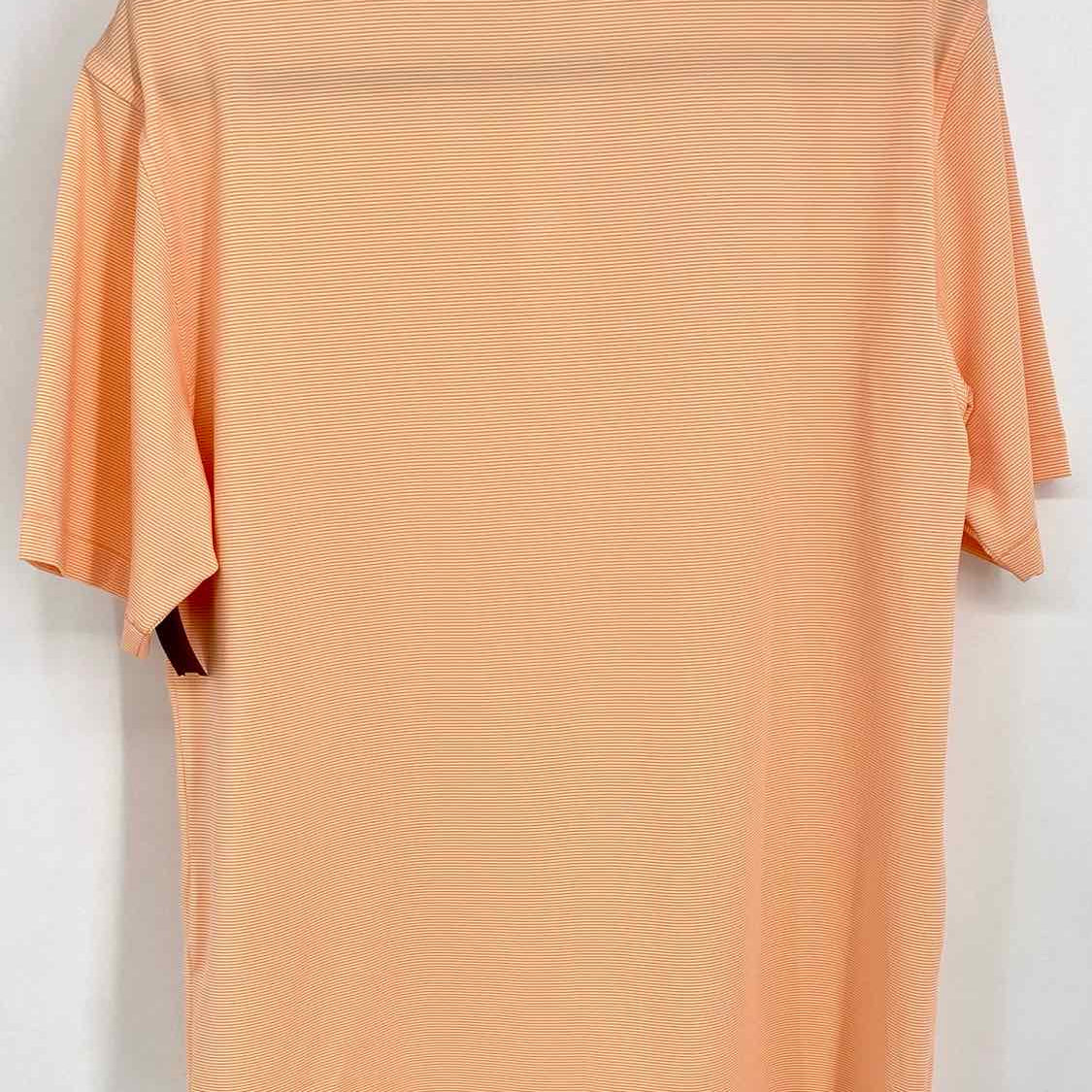 Peter Millar Men's Peach Size M Stripe Short Sleeve Shirt