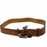 Lauren by RL Y2K Vintage Brown Anchor Leather Belt