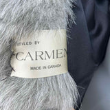 Styled by Carmen Vintage Women's Gray Size L Collared Faux Fur Coat
