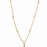 Estate 14K Yellow Gold Rope Chain Beads 30" Tassel Necklace