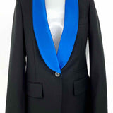 STELLA McCARTNEY Black/Blue Size 36/0 Tuxedo Blazer