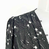 Ted Baker Gemmi Rouleau Women's Black White Size 14 Long Sleeve Celestial Dress