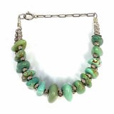 Navajo RC HallMark .925 Sterling Green Turquoise Bracelet