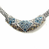JOHN HARDY Jaisalmer .925 Sterling Silver 18k Dots Blue Topaz 16.5 in. Necklace