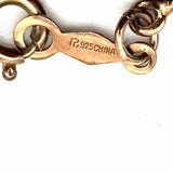 Estate 925 Sterling Gold Tone Chain Chiclet Bracelet