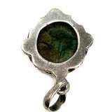 Estate Silver Round Labradorite Pendant