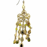 Statement Gold Tone Chandelier embellished Earrings