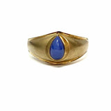 Davidson & Sons size 10 10K Yellow Gold Teardrop Synthetic Star Sapphire Ring