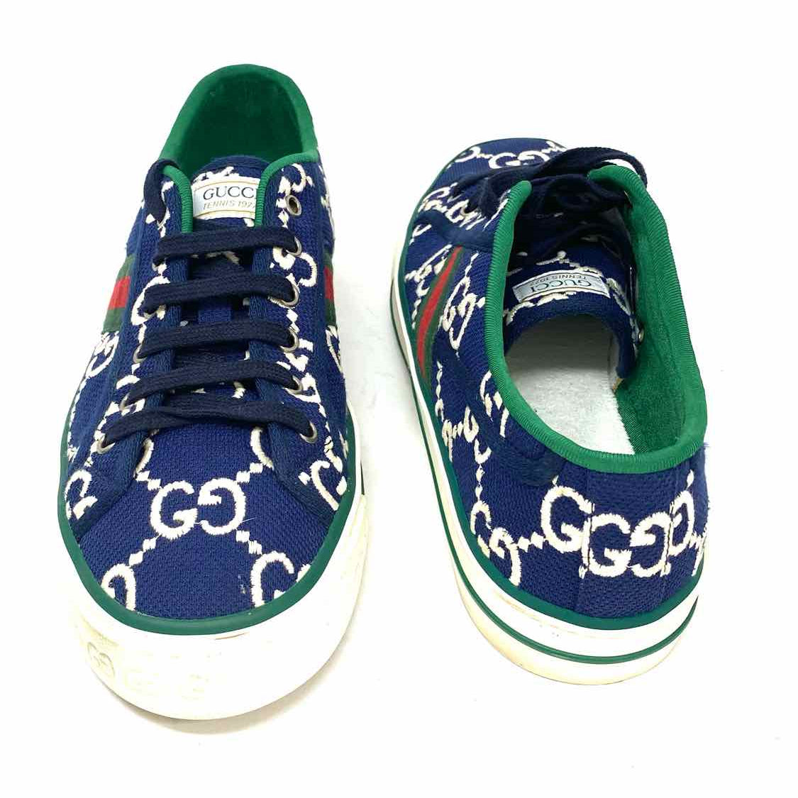 Gucci 1977 Men's Blue White Shoe Size 12 Tennis Canvas GG Sneakers