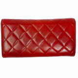 Chanel 2010/11 CC Red Accordion Quilted Leather Wallet