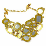 Joan Rivers Blue Gold Tone Chunky 20" Rhinestone Necklace
