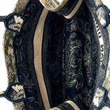 Christian Dior Medium Toile de Jouy Navy Green Embroidered Made in Italy Tote