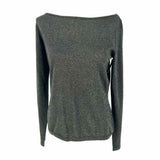 The Cashmere Project Women's Black Size M Boatneck Sparkle Long Sleeve