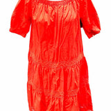 Kate Spade Cherry Off Women's Red Size XS Off The Shoulder Ruffled Dress