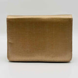 Stuart Weitzman Gold Flap Shiny Evening Clutch